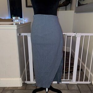 Elegant denim color express Women's Skirt high waisted pencil midi